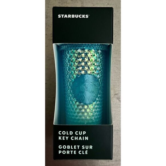 Starbucks 2023 Baby Blue Bling Studded Keychain - Picture 1 of 3